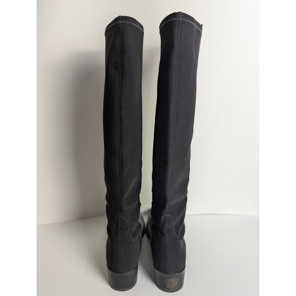Stuart Weitzman Gray And Black 5050 Suede Knee Boots Size‎ 7.5M Stretch Low Heel - Picture 9 of 14